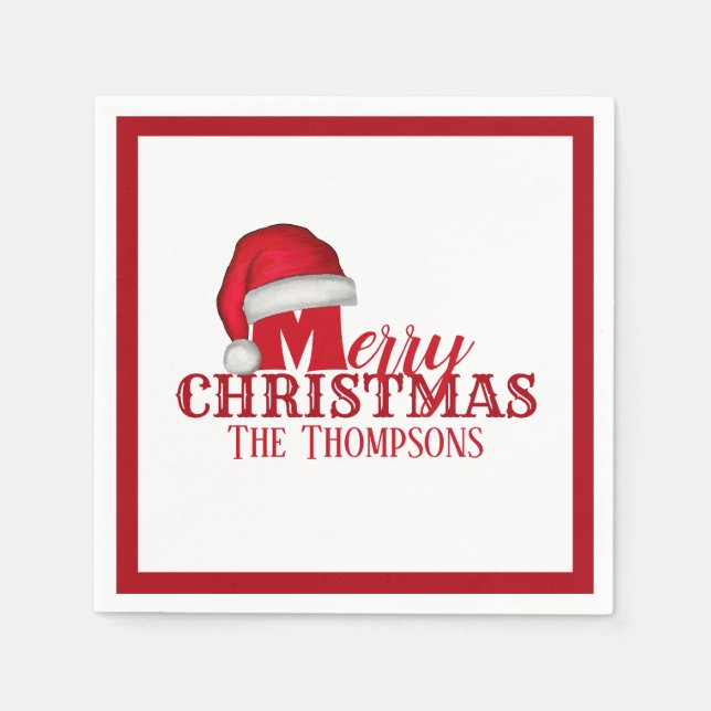 Whimsique Cute Jultomten Helgdag jul Pappersservett (Framsidan)