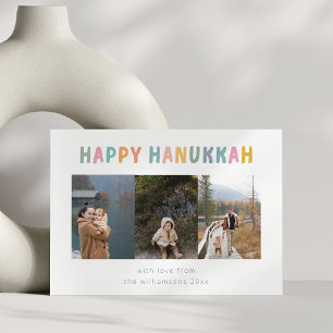 Whimsique Cute Lycklig Hanukkah Multi Photo Four Julkort