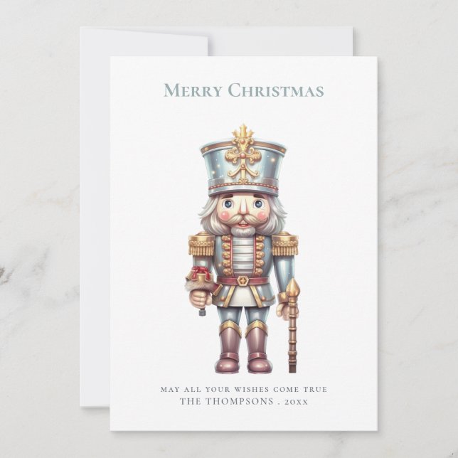 Whimsique Cute Nutcracker God jul Julkort (Framsida)