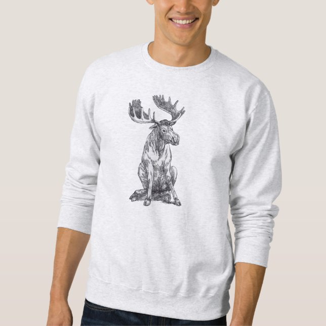 Whimsique Cute Summer Moose Siesta Sweatshirt (Framsida)