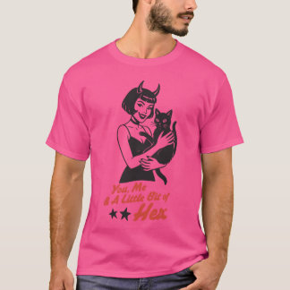 Whimsique Dam med Cat och meddelanderetro T Shirt
