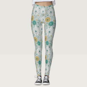 Whimsique Dandelion - Gult, vit och skalbar Leggings