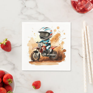 Whimsique Dirt Hjul Motorcle Birthday Pappersservett
