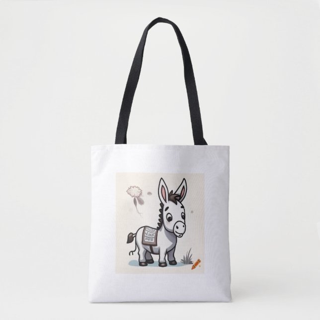 "Whimsique Donkey Design Bag - Unique & Playful St Tygkasse (Framsida)