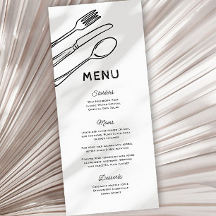 Whimsique Doodle Cutlery Bröllop Menu Meny