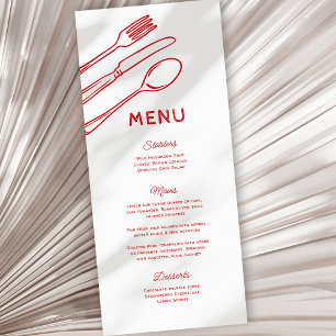 Whimsique Doodle Cutlery Bröllop Menu Meny