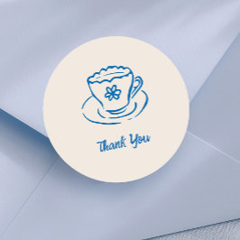 Whimsique Doodle Hand plockade Tea Kopp Tack Runt Klistermärke