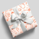 Whimsique Doodle Stil Tea Party Presentpapper<br><div class="desc">Papper inslagning av stil-te party,  med kakor,  tekopp och tekannor</div>