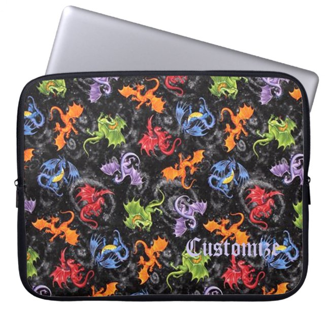 Whimsique Dragon Älskare Mönster Laptop sleeve (Framsidan)