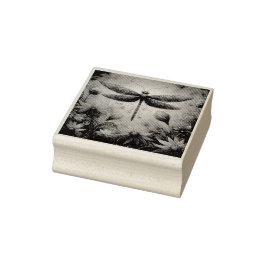 Whimsique Dragonfly Blommigt Abstrakt Art Teal Ros Stämpel