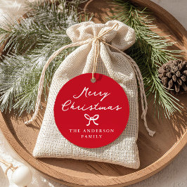 Whimsique-Drawn Bow-julgåva Märkre Gåvor Etiketter