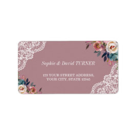 Whimsique Dusty Blue Dusty Ro Flowers Bröllop Adressetikett