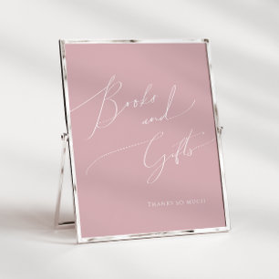 Whimsique Dusty Ro Baby Shower Bokar och presenter Poster