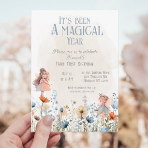 Whimsique Fairy First Magic Birthday Inbjudningar