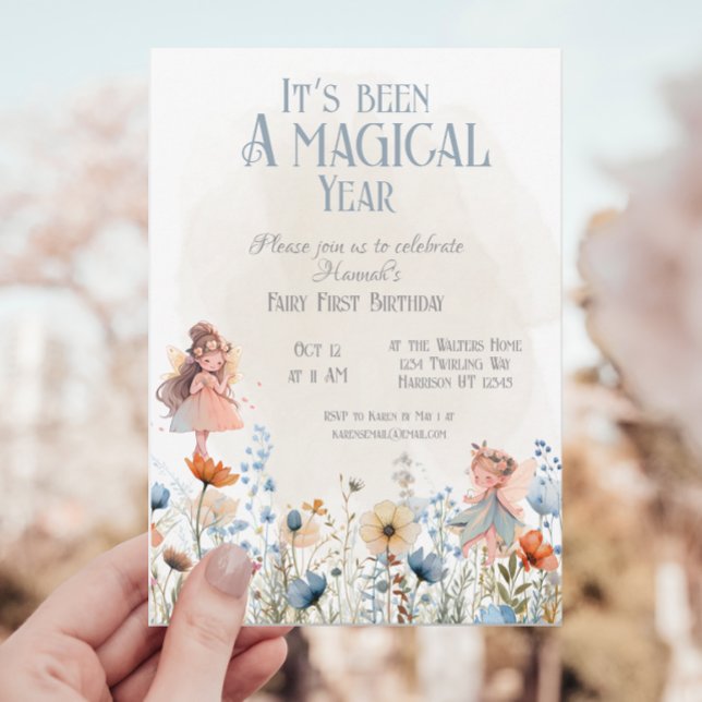 Whimsique Fairy First Magic Birthday Inbjudningar (Skapare uppladdad)