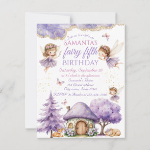Whimsique Fairy Födelsedagsfest inbjudan