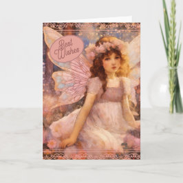 Whimsique Fairy in Dreamy Rosa Blommigt Garden Kort