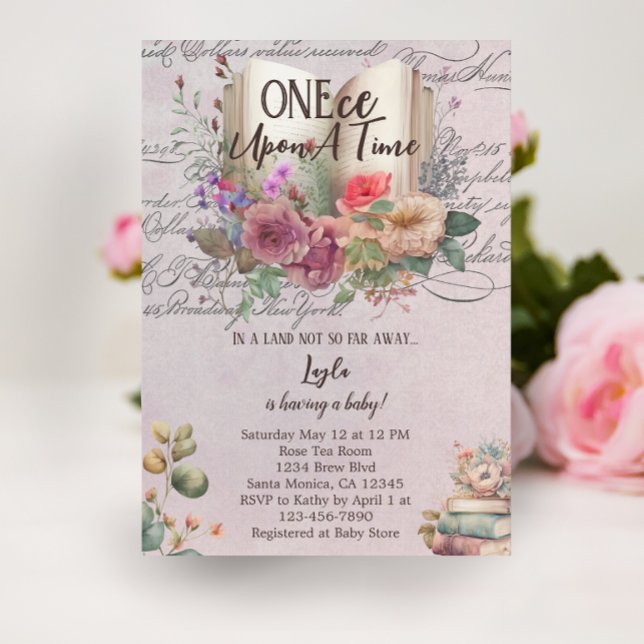 Whimsique Fairytale Story Bok Baby Shower Inbjudningar (Skapare uppladdad)