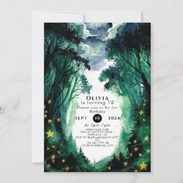 Whimsique Fantasy Woodland Birthday Inbjudningar