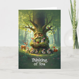 Whimsique Far Träd med Woodland Creates Helgkort
