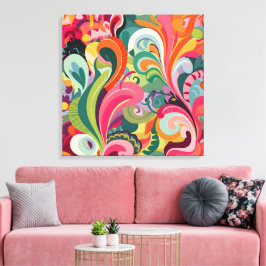 Whimsique Färg Burst: Vibrant Patterned Art Canvastryck