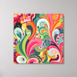 Whimsique Färg Burst: Vibrant Patterned Art Canvastryck
