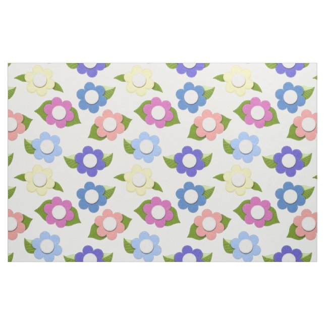 Whimsique Faux Felt Flowers Pastel Färg Cute Tyg (Yard)