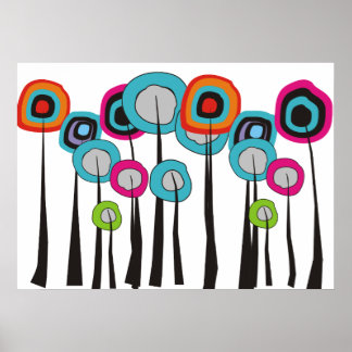 Whimsique Flowers Art Poster IV