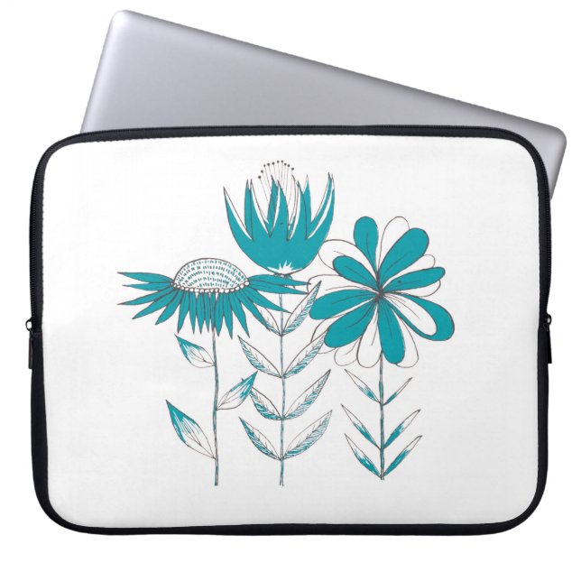 Whimsique Flowers Laptop Fodral (Framsidan)