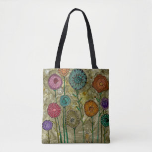 Whimsique Flowers och Little Bird Tote Tygkasse