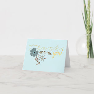 Whimsique Flowers Rosa Grått Flowing Motif Tack Kort