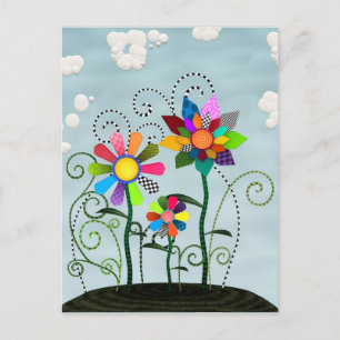 Whimsique Flowers Vykort