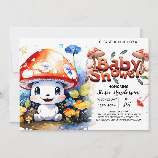 Whimsique Forest Fantasy Baby Shower Inbjudningar (Framsida)