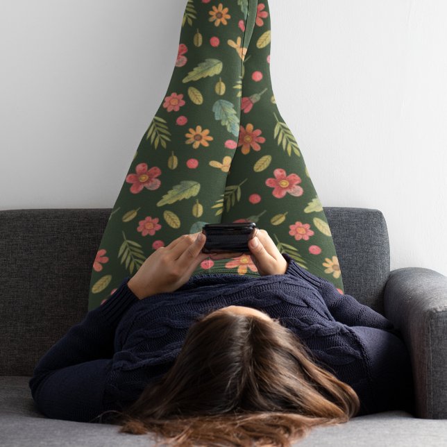 Whimsique Forest Flowers & Lövs Leggings (Skapare uppladdad)