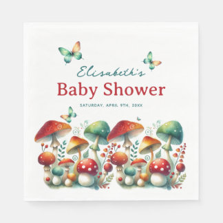 Whimsique Forest Mushroom Baby Shower Pappersservett