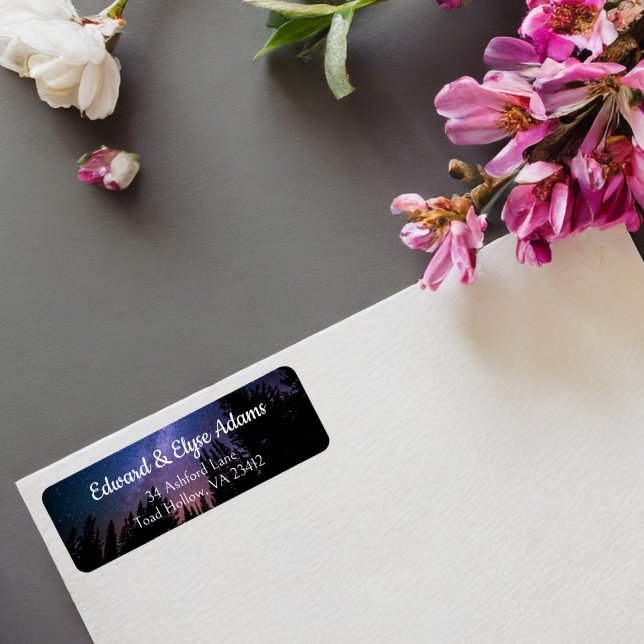 Whimsique Forest Starry Night Himlar Returadress Etikett (Skapare uppladdad)