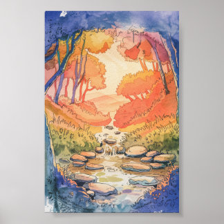 Whimsique Forest Stream Poster