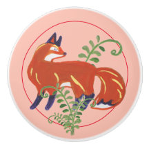 Whimsique Fox & Fern FolkArt Rustic Nursery Rosa