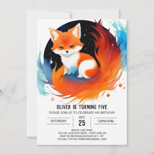 Whimsique Fox Friends Birthday Inbjudningar