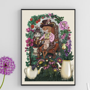 Whimsique Fox Mad Hatter Alice i Wonderland Poster