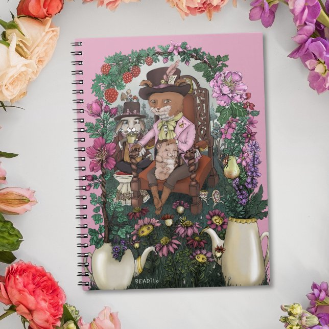 Whimsique Fox Mad Hatter Alice in Wonderland Art Anteckningsbok (Skapare uppladdad)