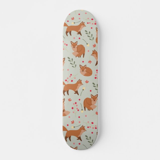 Whimsique Fox Mönster Mini Skateboard Bräda 18,5 Cm (Framsida)