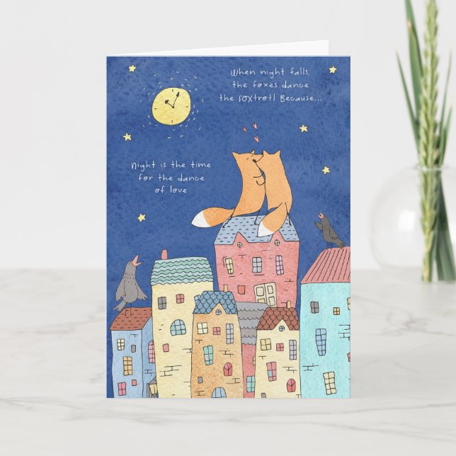 Whimsique Fox Partners i Kärlek Helgkort (Framsida)