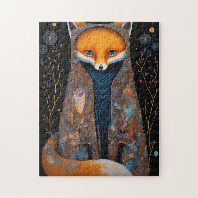Whimsique Fox Woodland Fantasy Art Jigszle Puzzle Pussel (Vertikal)