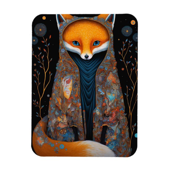 Whimsique Fox Woodland Fantasy Art Magnet (Vertikal)