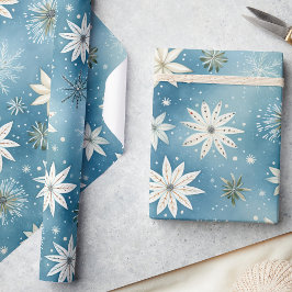 Whimsique Frosty Snöflingor & Stars-jul Presentpapper