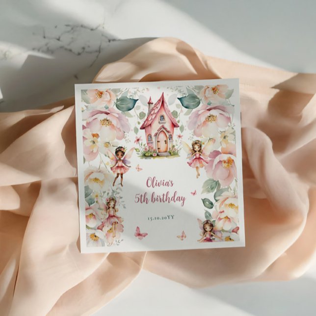 Whimsique Garden Fairy Tea Party Girls Birthday Pappersservett (Skapare uppladdad)