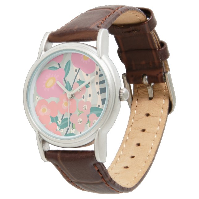 Whimsique Garden Modern Blommigt Wall Armbandsur (Vinklad)