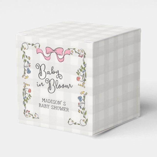 Whimsique Garden Party Doodle Blommigt Baby Shower Presentaskar (Framsidan Sidan)