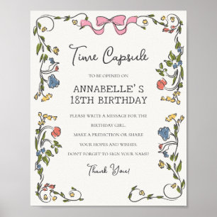 Whimsique Garden Party Flora Birthday Time Capsule Poster